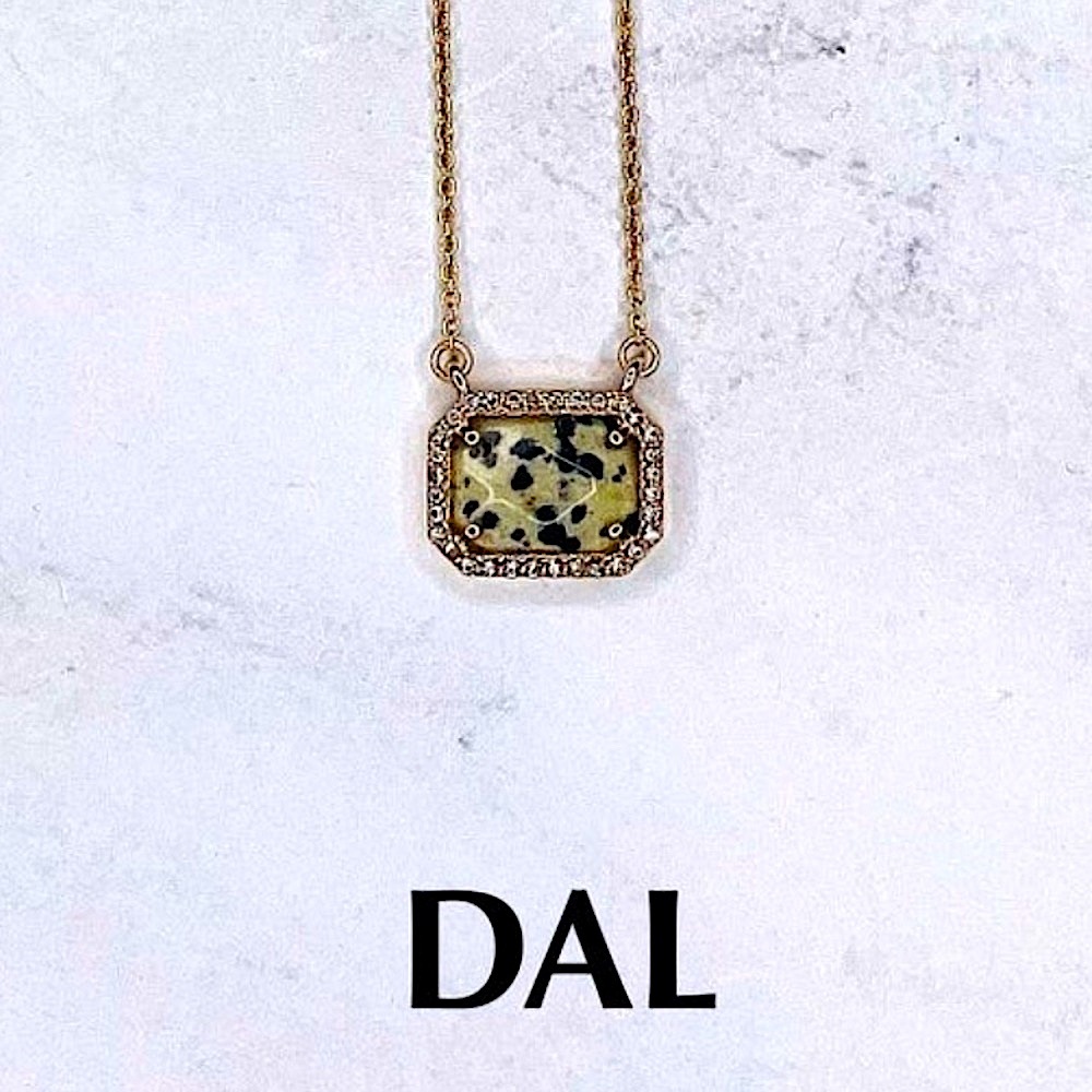🆕🌿 “DAL” Square Semi-Precious Stone Necklace